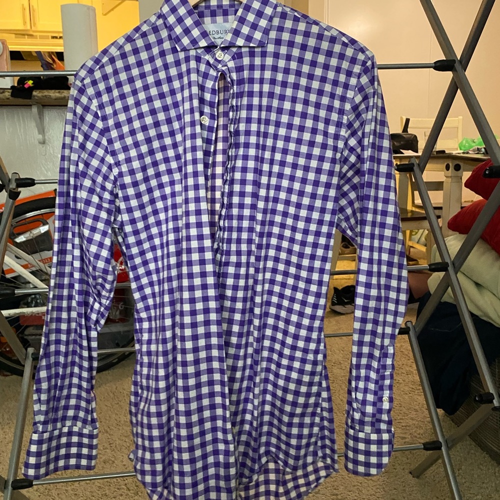 Purple and White Ledbury Shirt - Medium